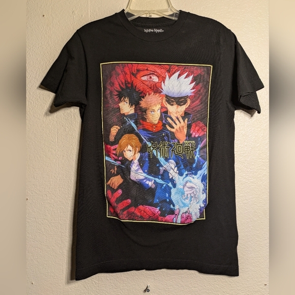 jujutsu Kaisen Crunchy Roll Black Graphic Anime T-Shirt Pre-owned Size S - Picture 1 of 5